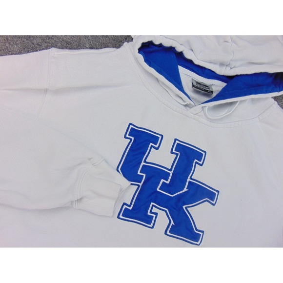 Kentucky Wildcats Hoodie mens XL White Blue Stadium Athletics Pullover Sweater - Picture 1 of 8